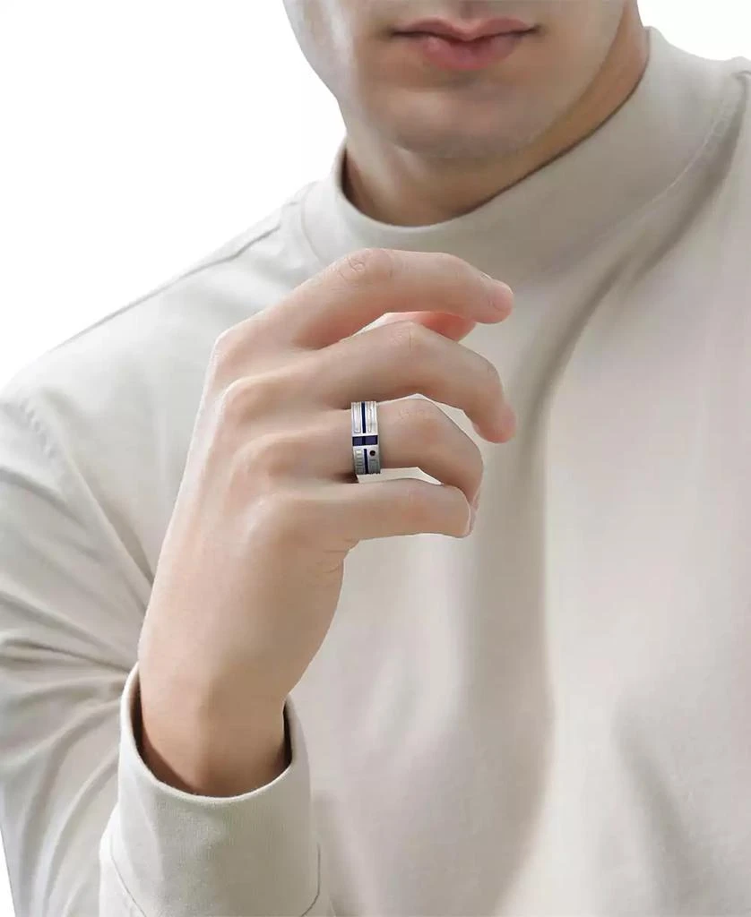 Wonder Fine Jewelry Star Wars Men's Sapphire (1/4 ct. t.w.), Garnet Accent, & Blue Enamel R2D2 Ring in Sterling Silver 2