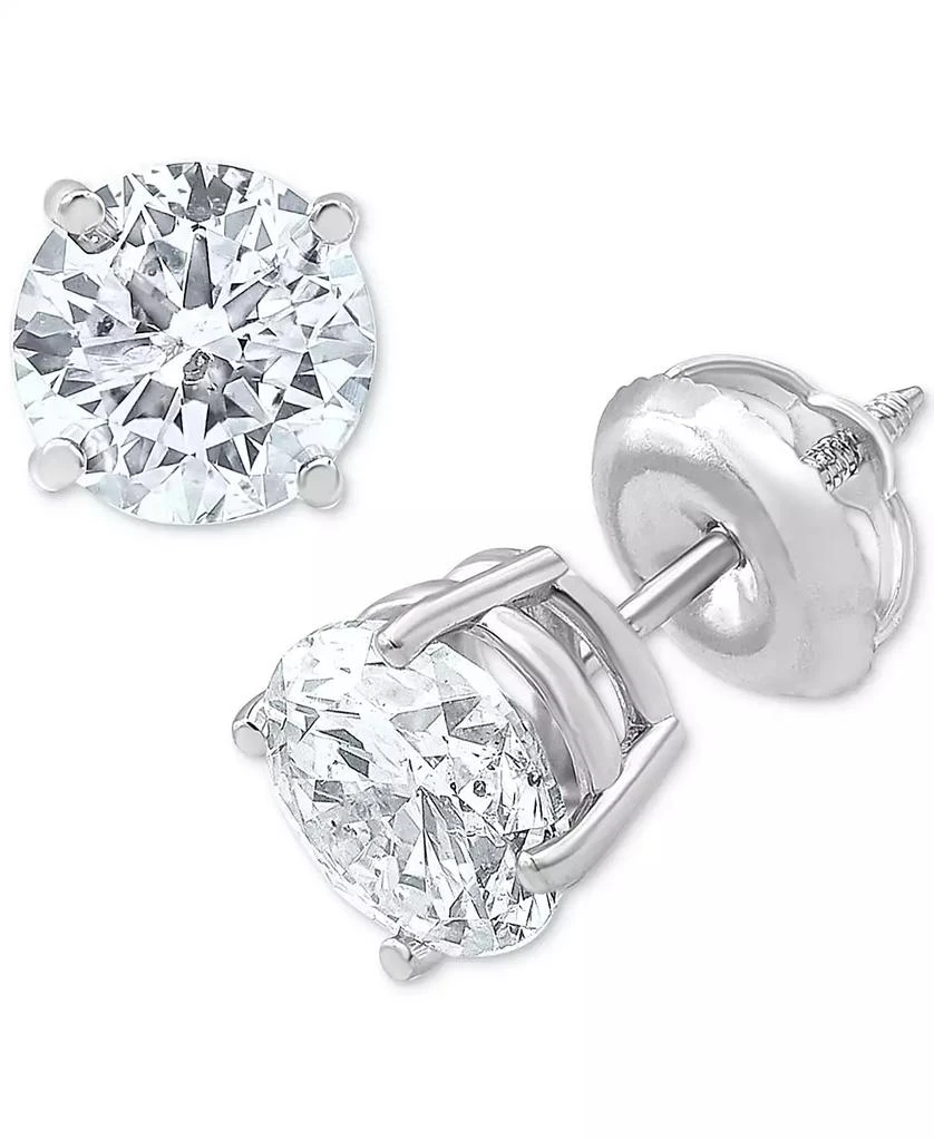 Macy's Diamond Stud Earrings (2 ct. t.w.) in 14k White or Yellow Gold 5