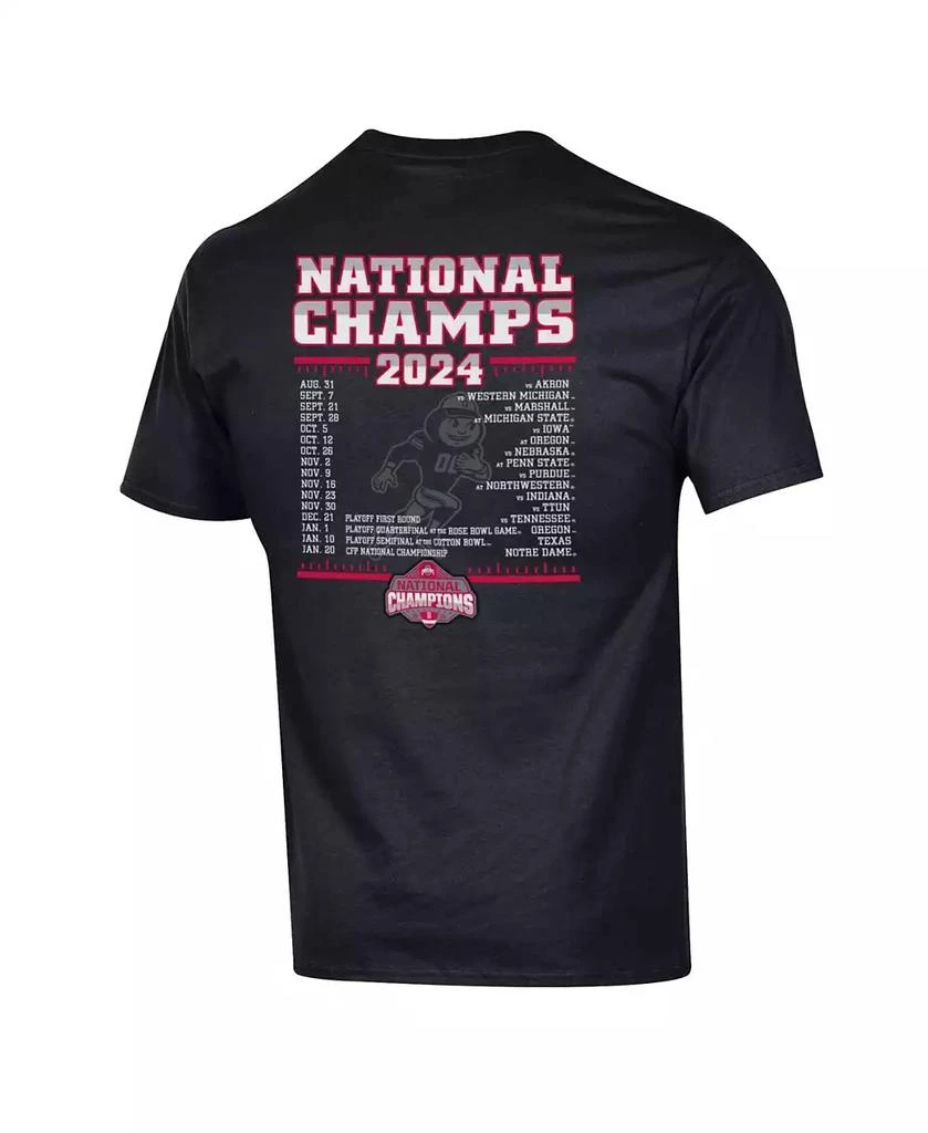 CHAMPION Men's Black Ohio State Buckeyes College Football Playoff 2024 National Champions Schedule T-Shirt 2