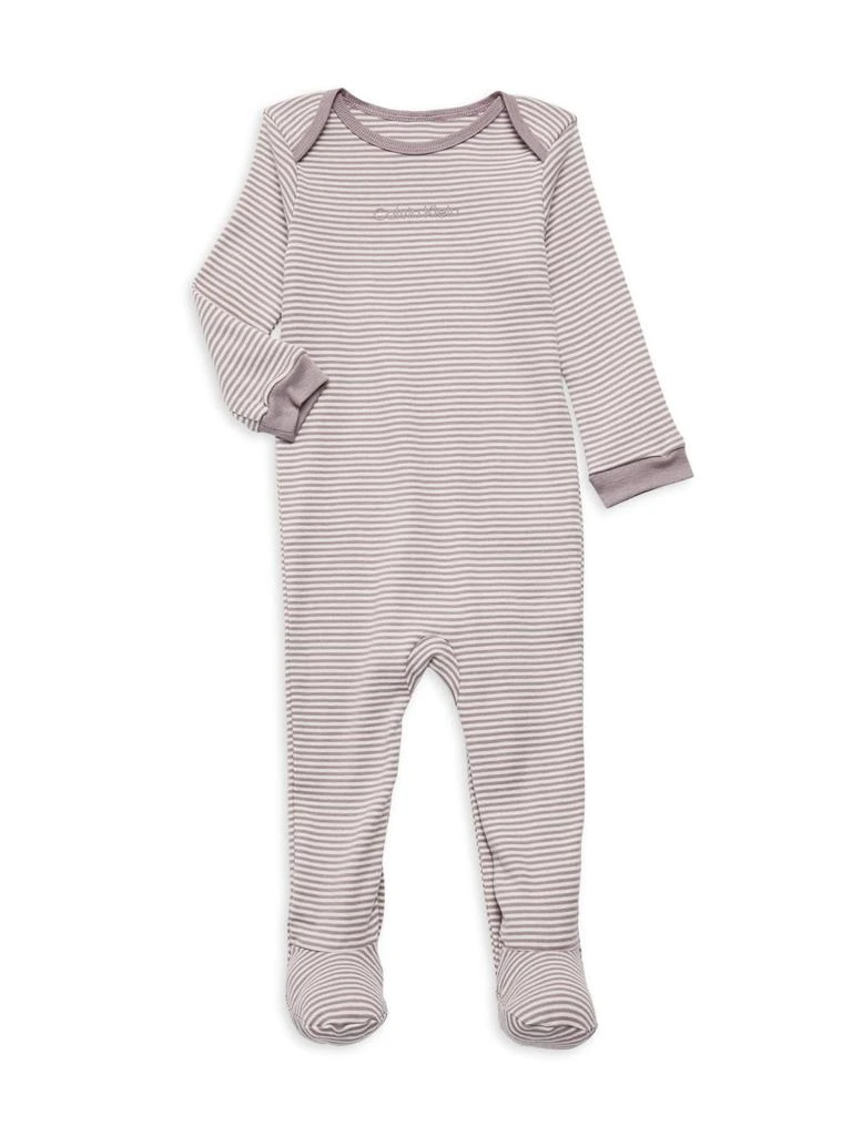 Calvin Klein Baby Girl’s Striped Footie