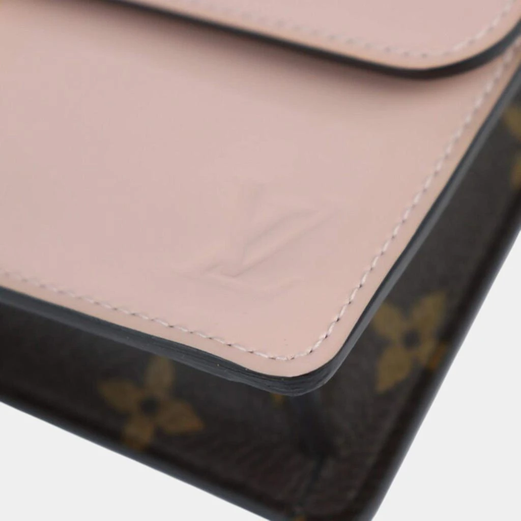 Louis Vuitton Louis Vuitton Patent Calf Leather x Monogram Canvas Rose Ballerine Brown Portefeuille Cherrywood Chain Wallet Clutch 10
