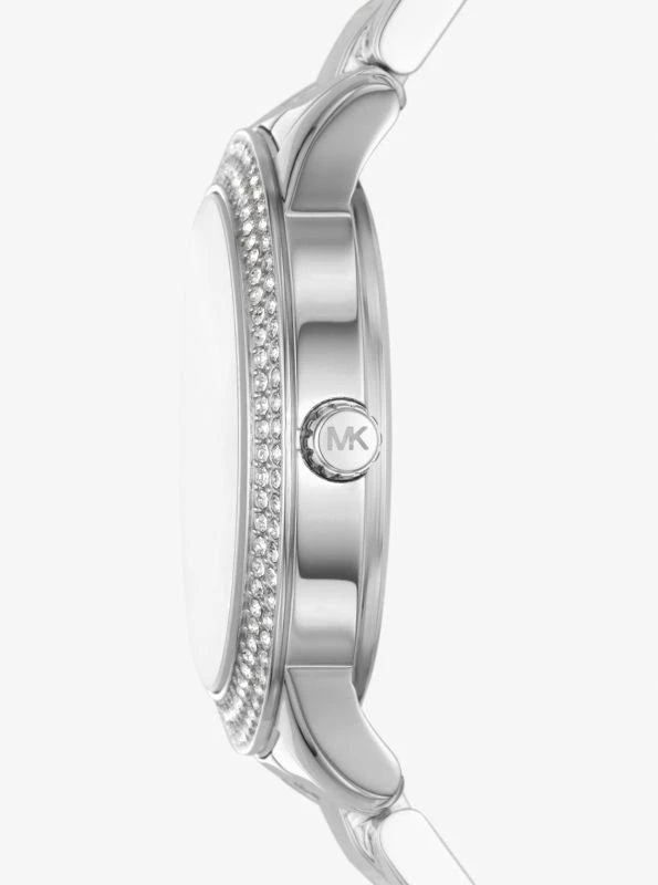Michael Kors Mini Tibby Pavé Silver-Tone Watch and Bracelet Gift Set 2