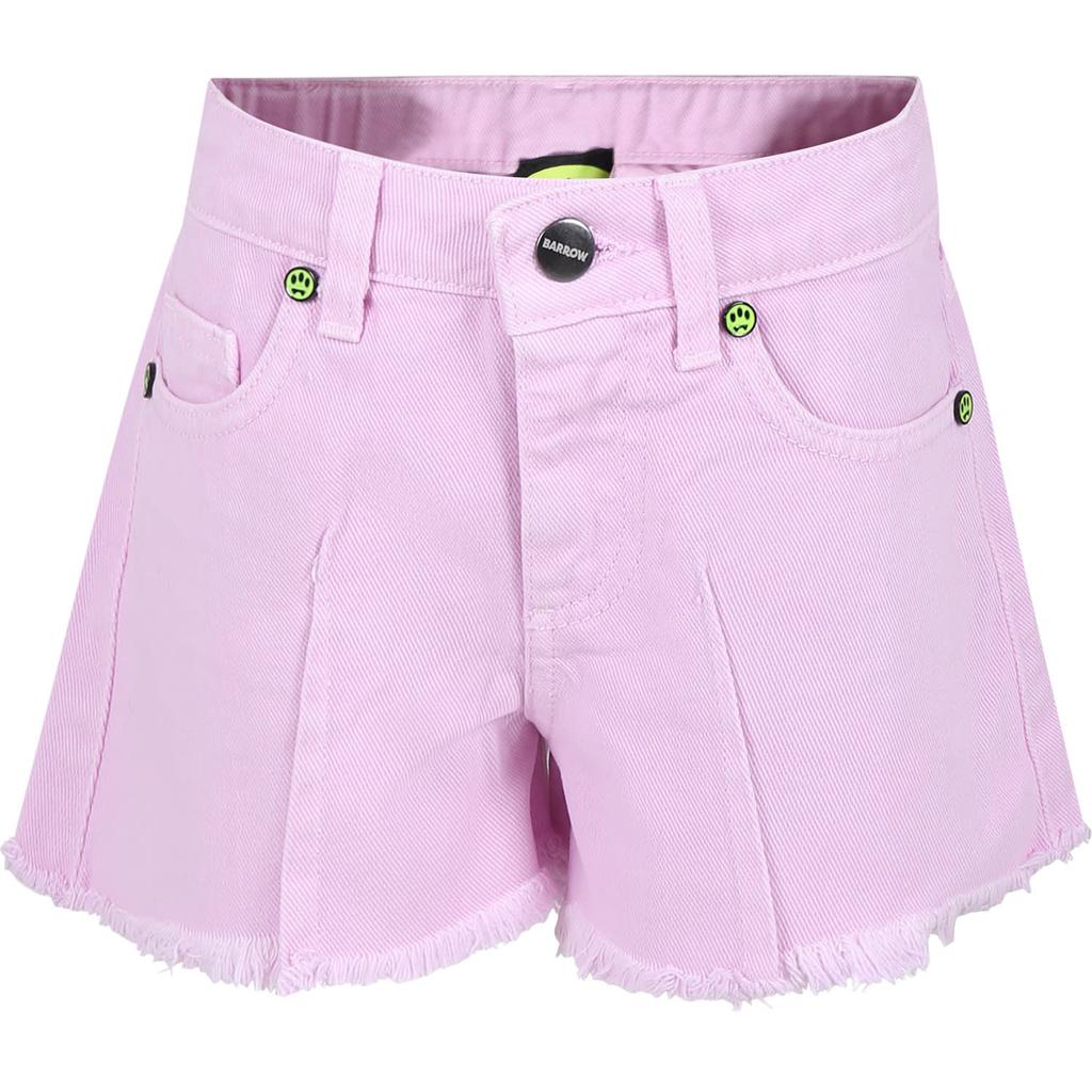 BARROW Pink Shorts For Girl With Smiley