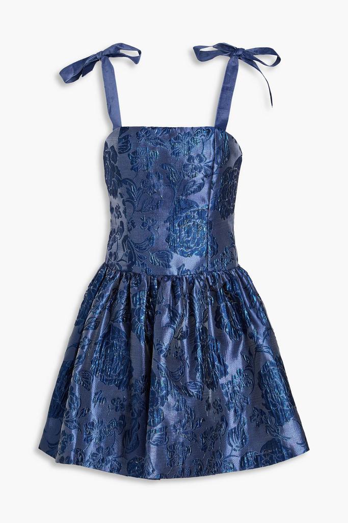 Alice + Olivia Adaline Gathered Tie-Waist Minidress