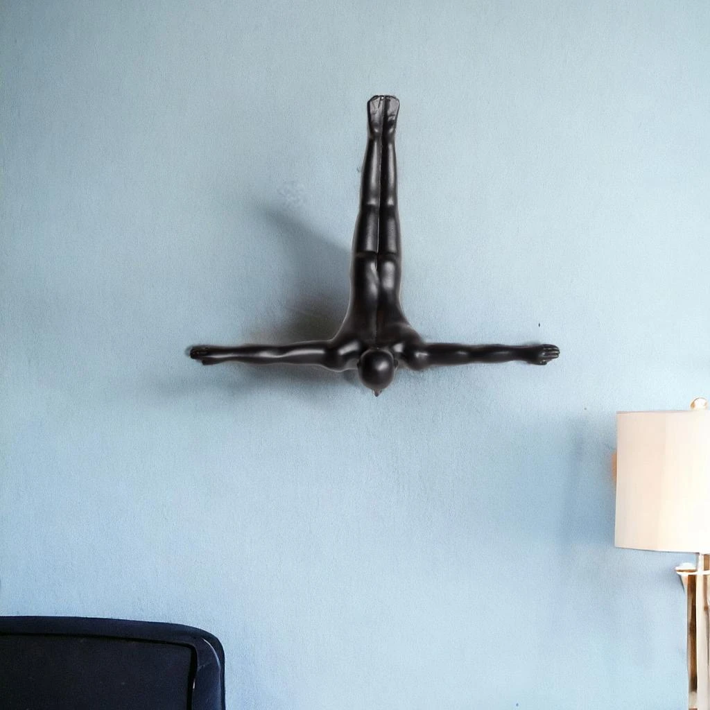 Hivvago 7" Black Diver Resin Wall Decor 3