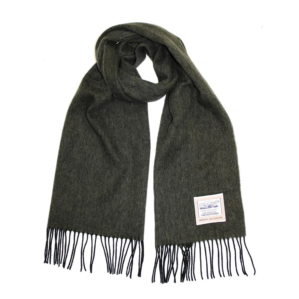 Heritage Heritage Traditions - Wool Herringbone Scarf - Green 1