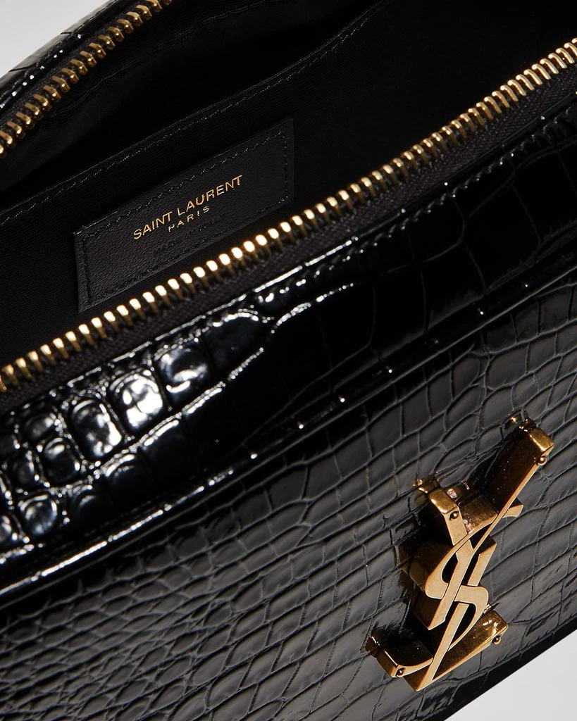 Yves Saint Laurent Lou Medium YSL Camera Bag with Tassel in Croc Embossed Leather 3