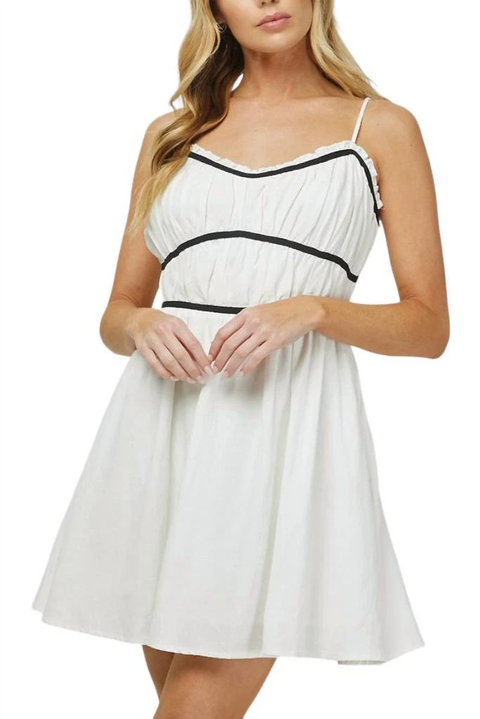 needii Smocked Mini Dress In White 1