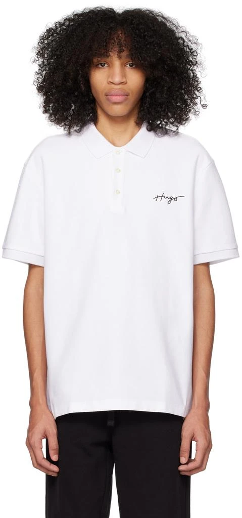 Hugo Boss White Three-Button Polo 1