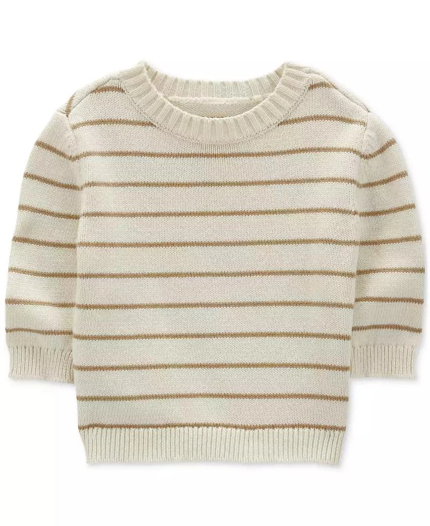 Carter's Baby Boys Cotton Striped Thermal Sweater & Canvas Coverall, 2 Piece Set 3