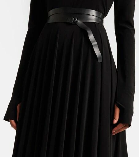 norma kamali belted turtleneck midi dress Draped turtleneck midi dress in black - Norma Kamali