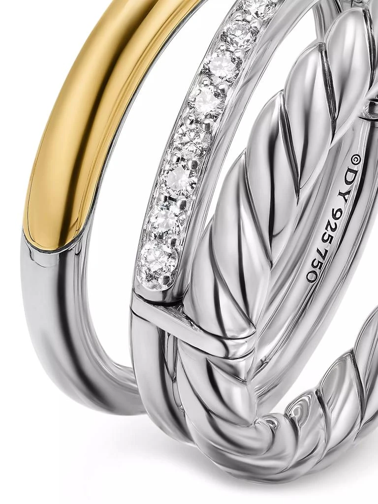 David Yurman DY Mercer Three Row Ring in Sterling Silver 4