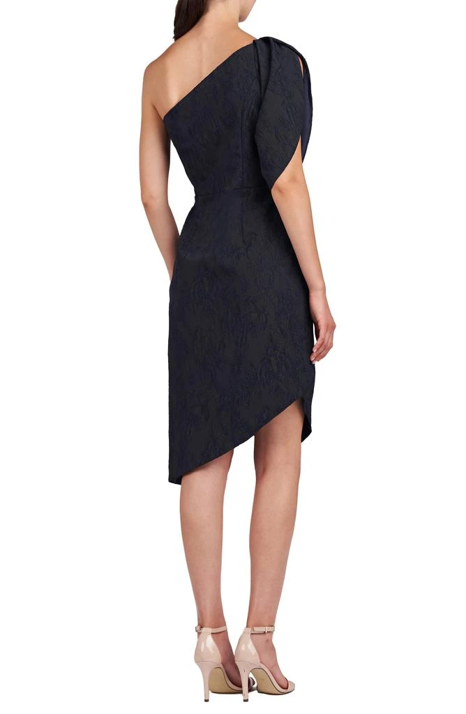 Kay Unger Electra One-Shoulder Jacquard Cocktail Dress 2