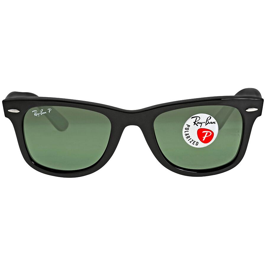 Ray-Ban Ray Ban Original Wayfarer Polarized Green Classic G-15 Square Unisex Sunglasses RB2140 901/58 50