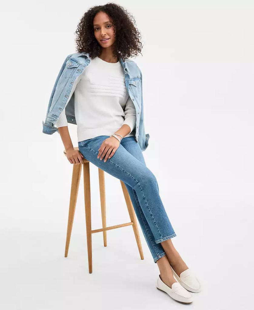 Style & Co Style & Co Women's Cotton Crewneck Flag Sweater