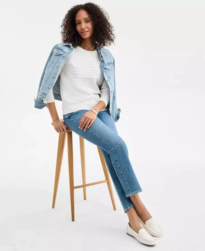 Style & Co Style &  Co Women's Cotton Crewneck Flag Sweater, Exclusively at Macy's 2