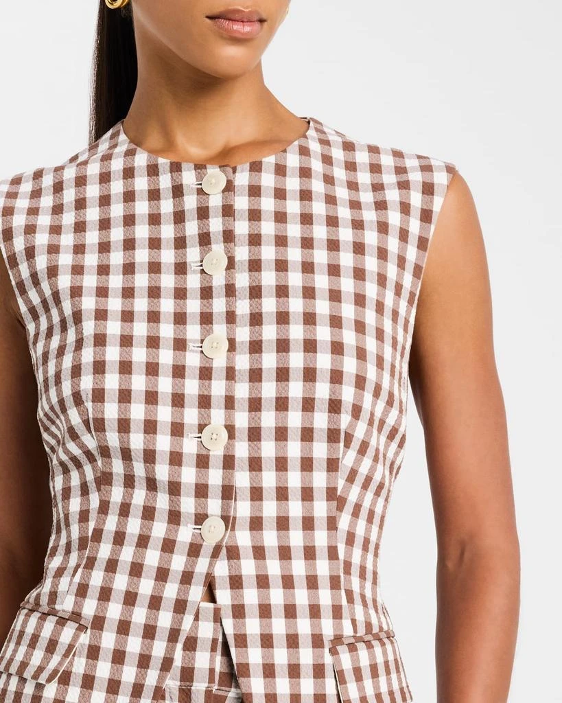 VERONICA BEARD Lois Gingham Tailored Vest 5