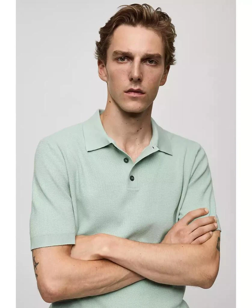 Mango Men's Structured Fine-Knit Polo Shirt 5