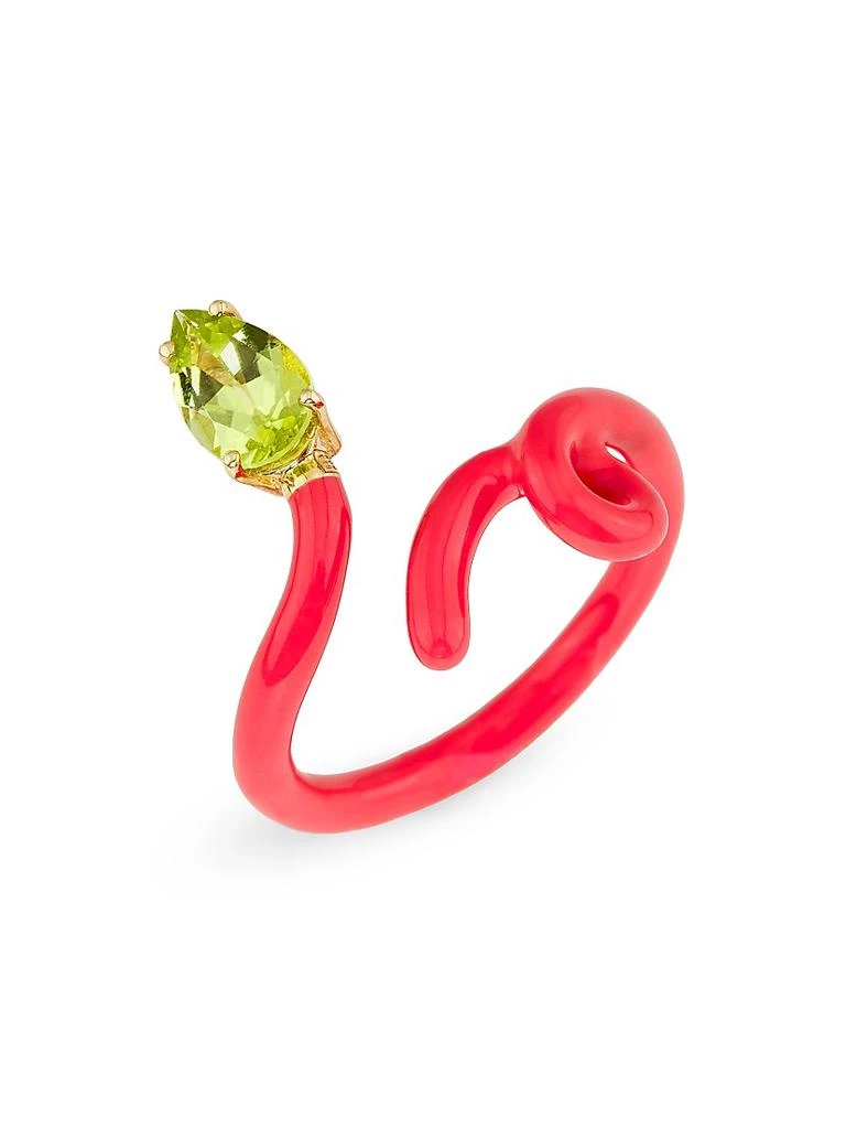 Bea Bongiasca You
re So Vine Baby Vine 9K Yellow Gold, Sterling Silver, Peridot
Red Enamel Ring