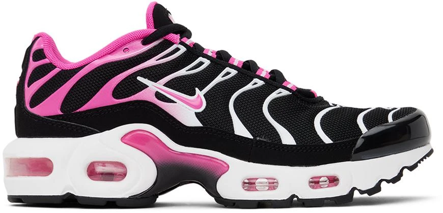 NIKE Kids Black & Pink Air Max Plus Big Kids Sneakers 1