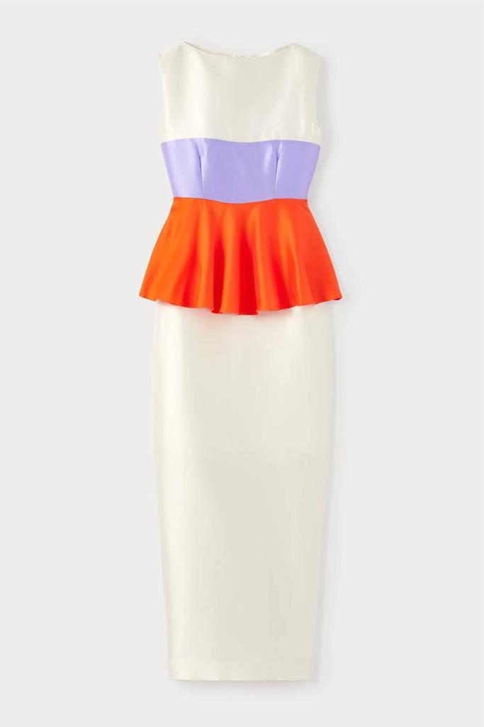D'ESTRËE Women's Cy Dress In White, Orange & Lilac
