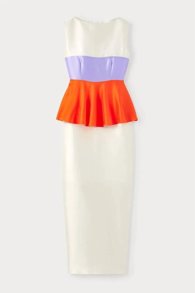 D'ESTRËE Women's Cy Dress In White, Orange & Lilac 1