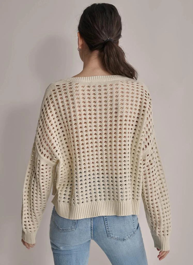 DKNY OPEN STITCH POINTELLE SWEATER 2