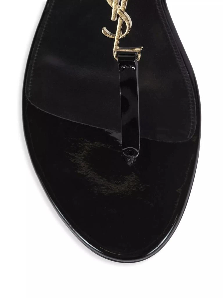 Yves Saint Laurent Cassandra Patent Leather Slingback Thong Sandals 4