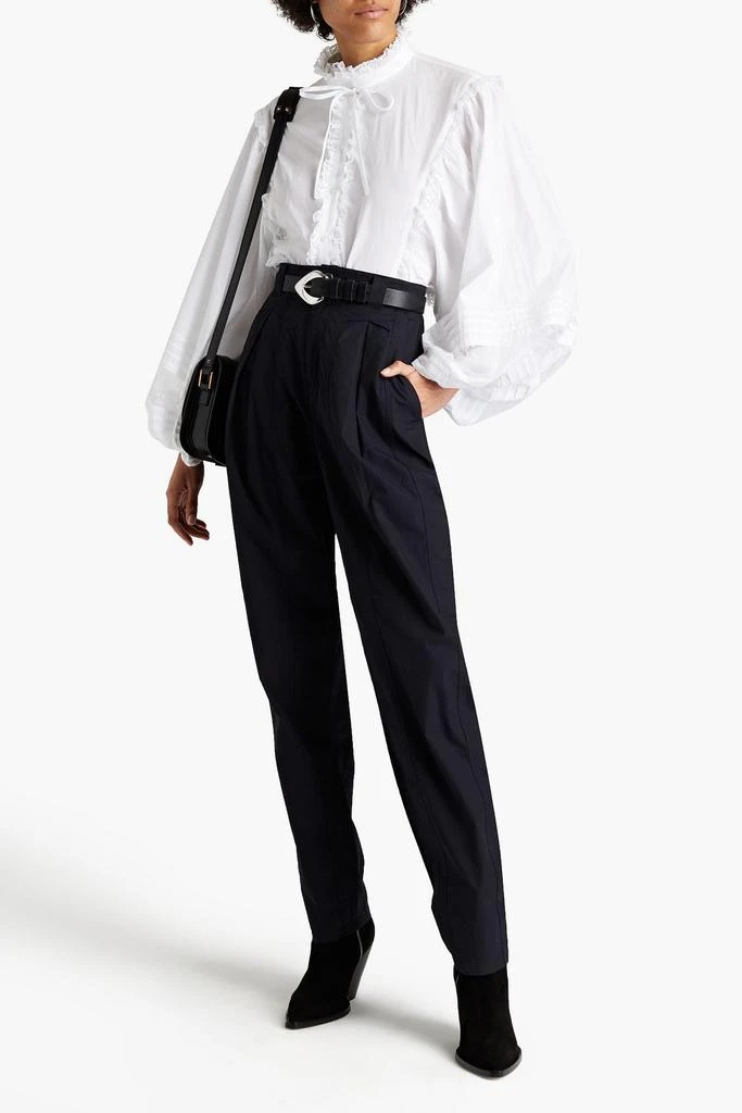 Isabel Marant Kilandy pleated cotton-canvas tapered pants 2