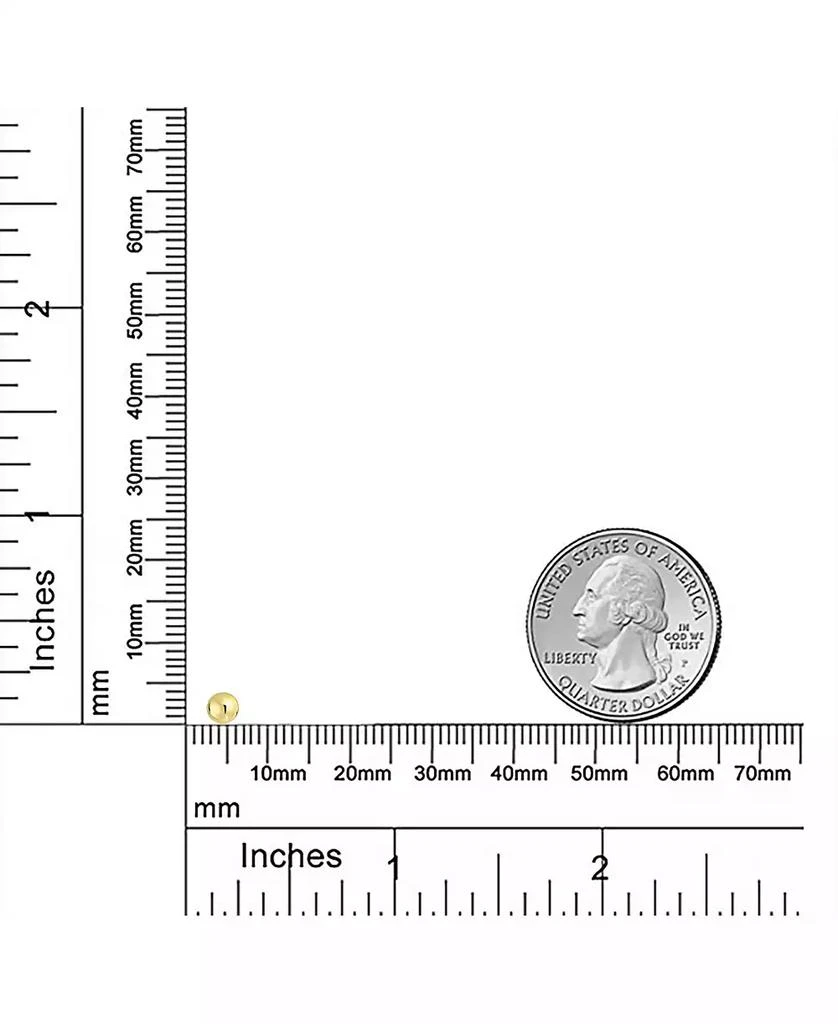 Bling Jewelry Delicate Simple Tiny Classic Round Ball Stud Earrings 14K Yellow Gold 2