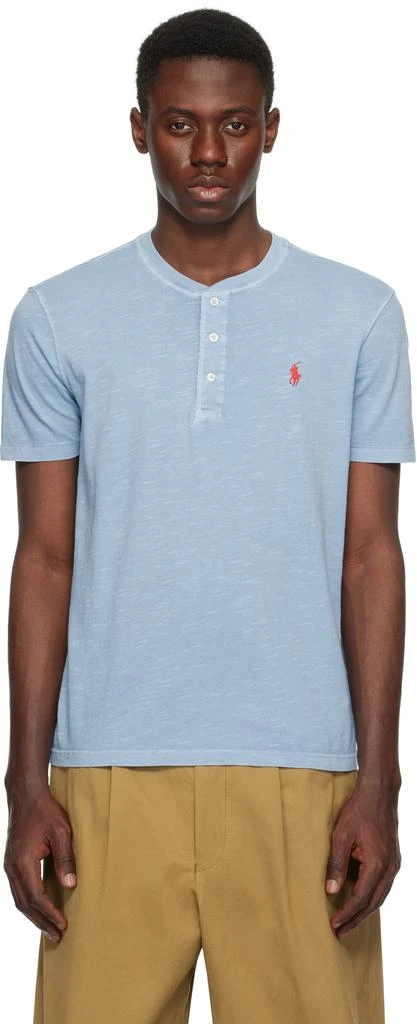 Ralph Lauren Blue Slub Jersey Short-Sleeve Henley 1
