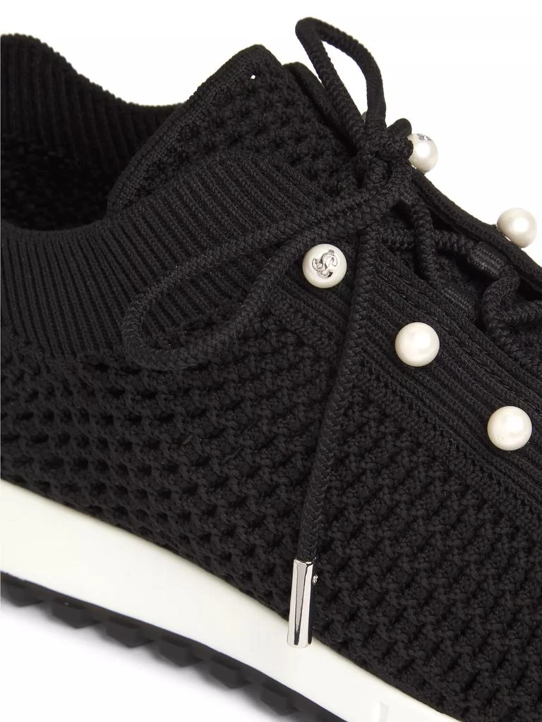 Jimmy Choo Veles Faux Pearl-Embellished Crocheted Sneakers 6