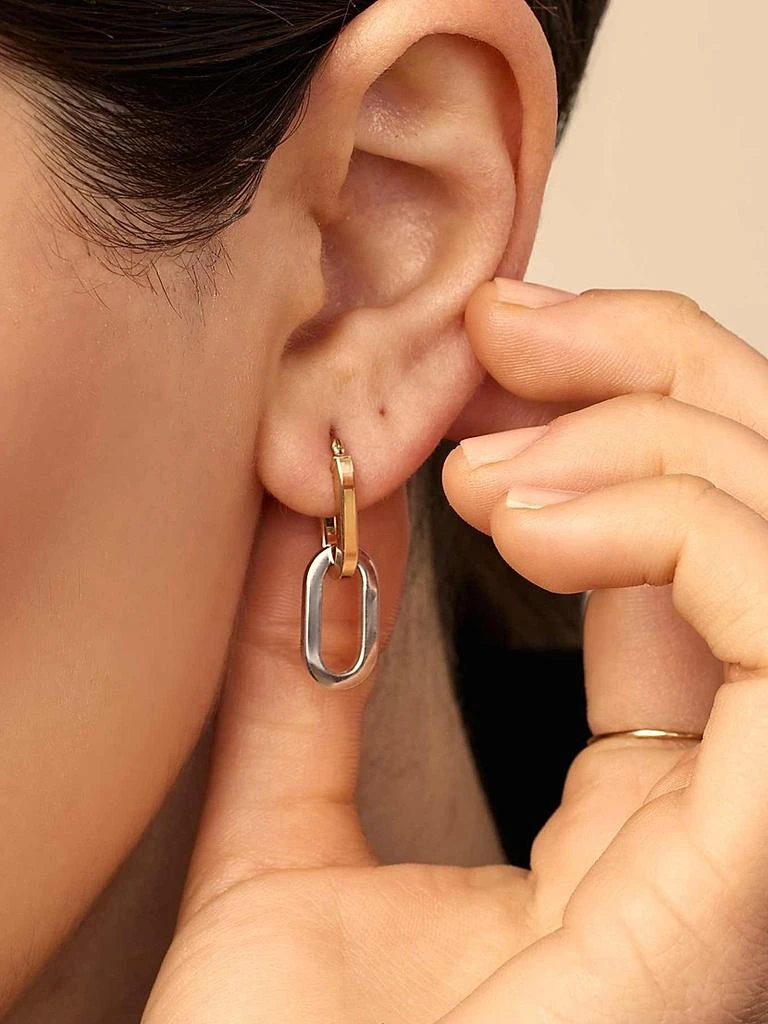Oradina 14K Yellow Gold Shift Drop Earrings 3