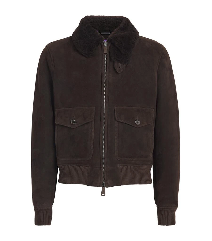 Ralph Lauren Suede-Shearling Bomber Jacket 1
