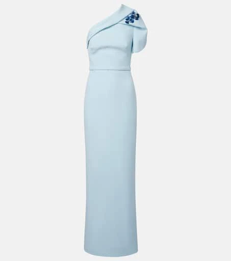 white christmas dresses Ginevra Soft Sky Long Dress – Maison Safiyaa USA main image 0
