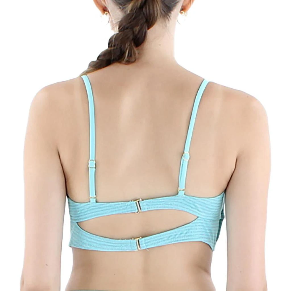 Cyn & Luca Womens Metallic Nylon Bikini Swim top 2
