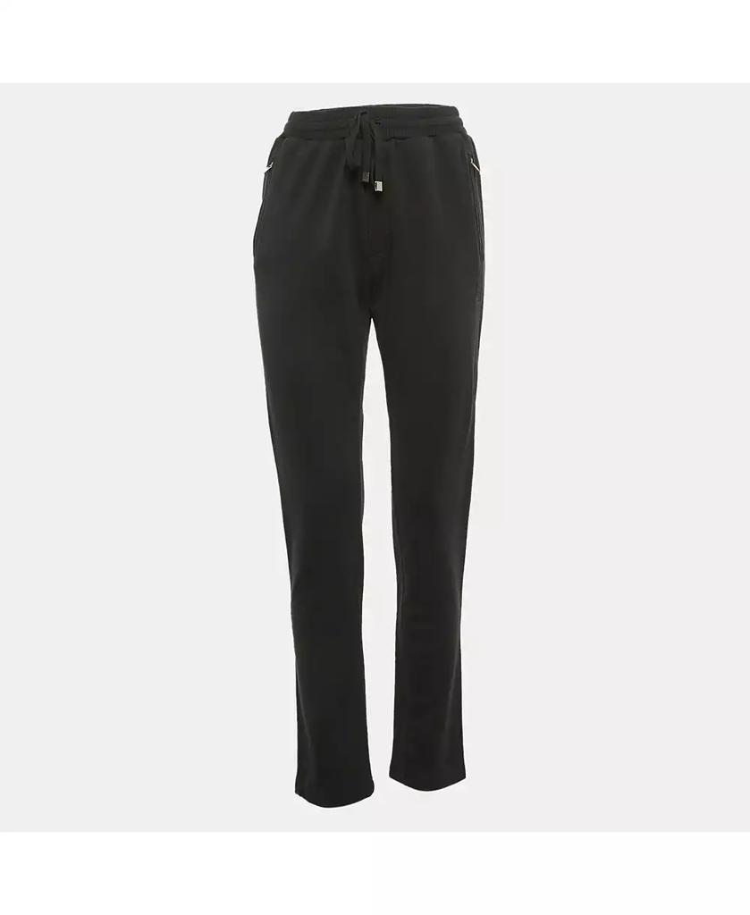 Pre-Owned Dolce & Gabbana Women's Black Cotton Knit Drawstring Sweatpants