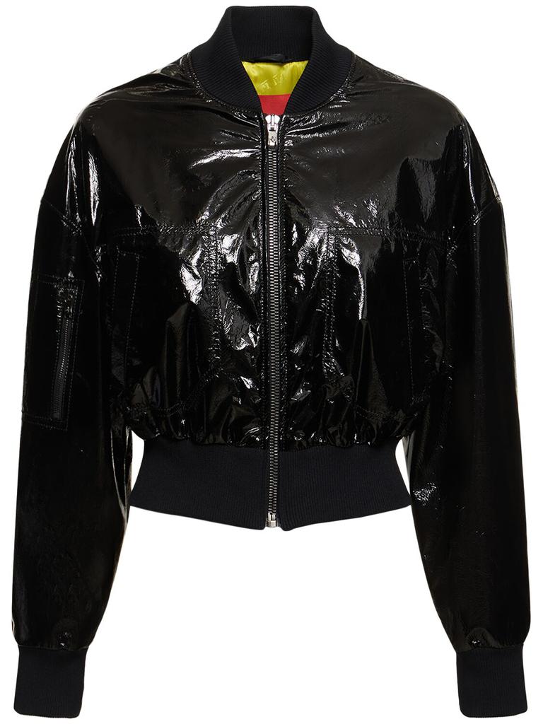 FERRARI Grosgrain Leather Bomber Jacket