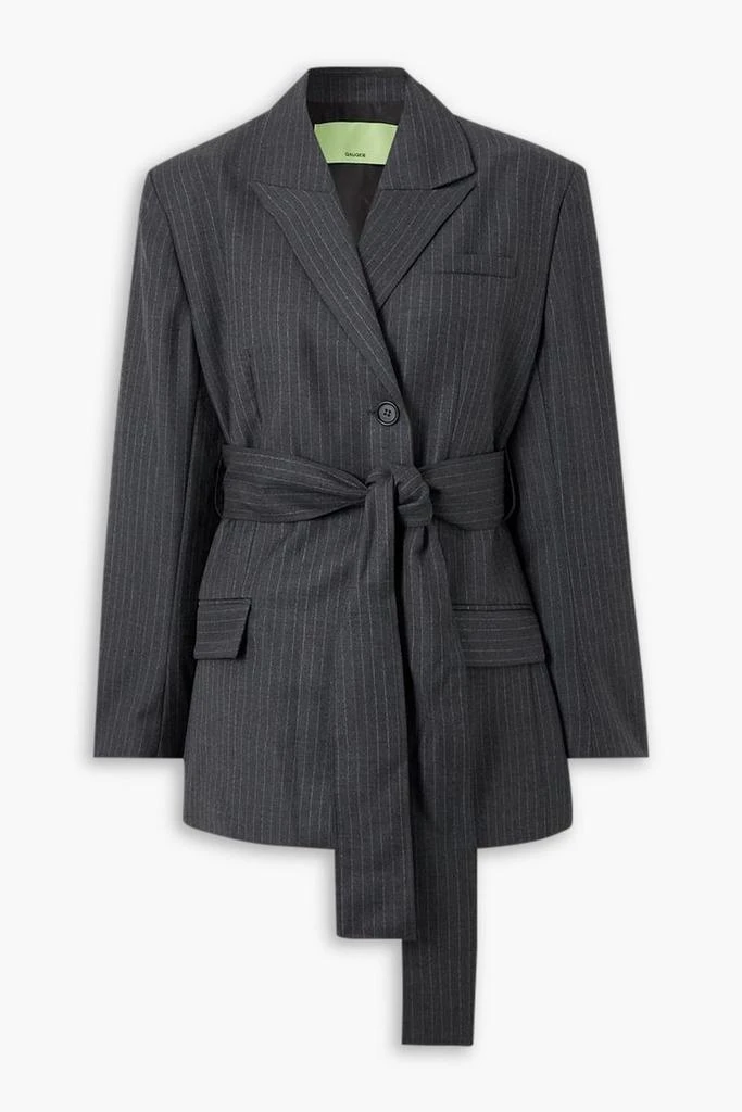 GAUGE81 Zillah belted pinstriped wool blazer 1