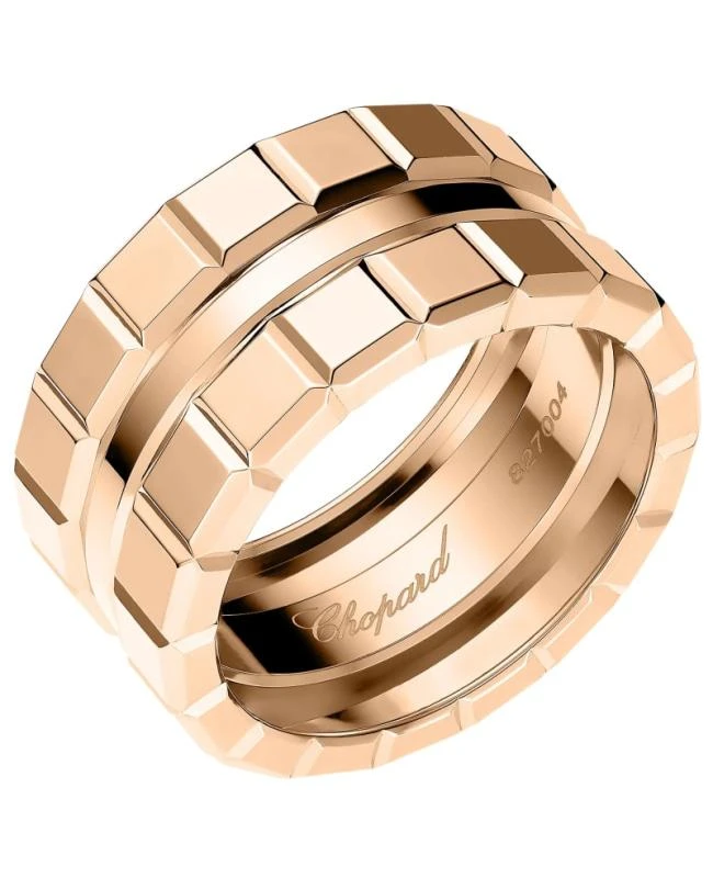 Chopard Ring 827004-5004 18K Rose Gold Size 4.25 Chopard Ice Cube Women
s
