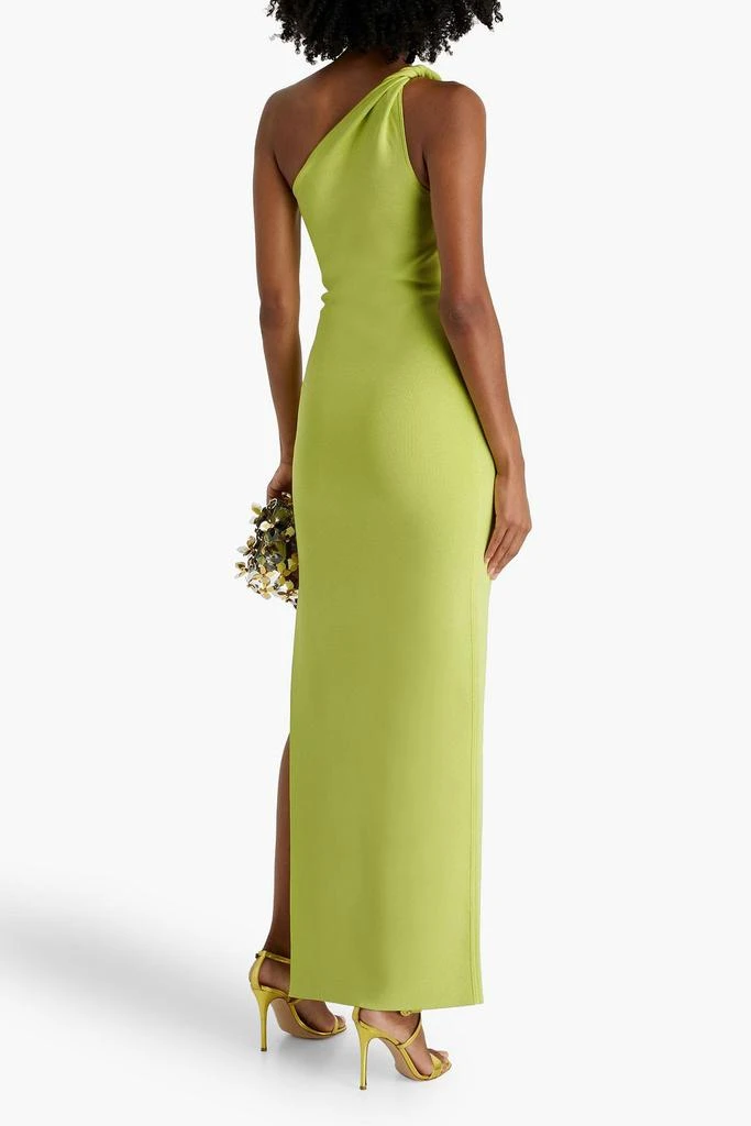 GALVAN  LONDON Persephone one-shoulder metallic stretch-knit maxi dress 3