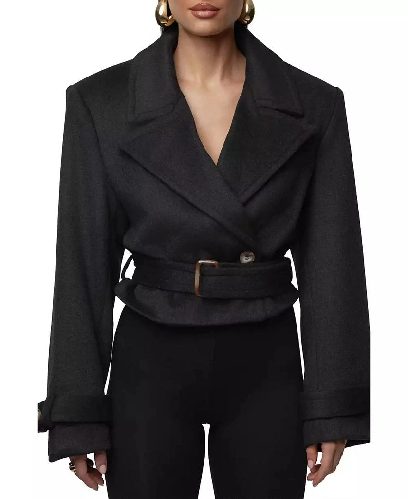 JLUXLABEL Women
s Sharp Presence Crop Jacket