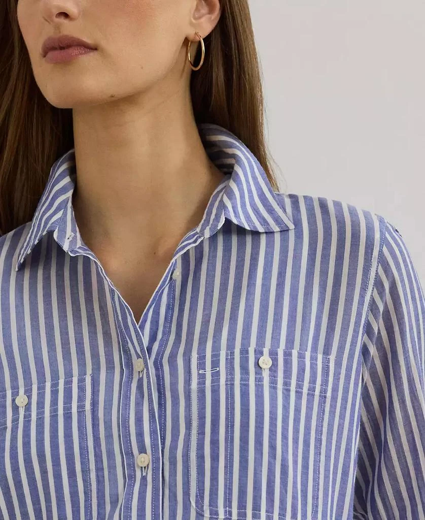 Ralph Lauren Women's Relaxed-Fit Voile Roll-Tab-Sleeve Shirt 3