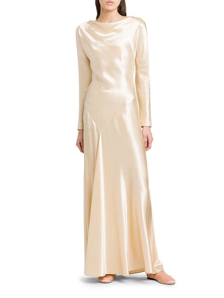 Alberta Ferretti Satin Bias-Cut Maxi Dress