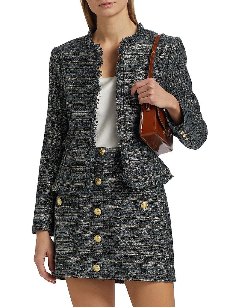L'Agence Angelina Metallic Tweed Jacket 3