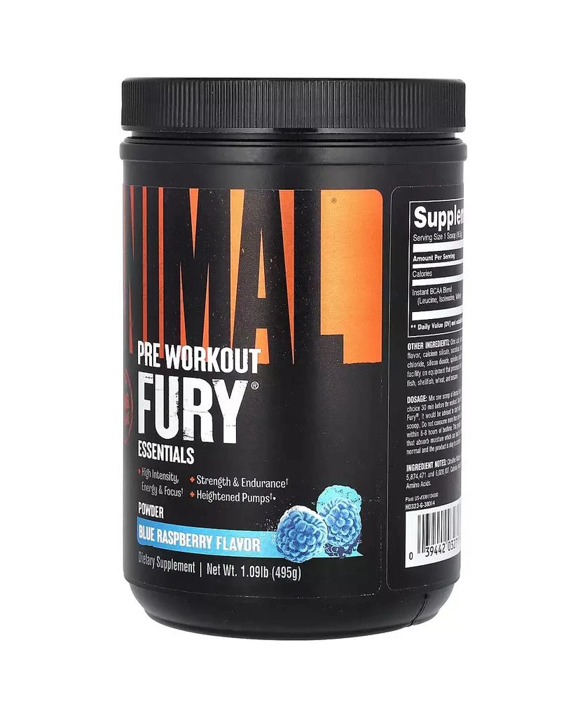 Animal Fury Essentials  Pre Workout  Blue Raspberry  -  1.09 lb (495 g) 4