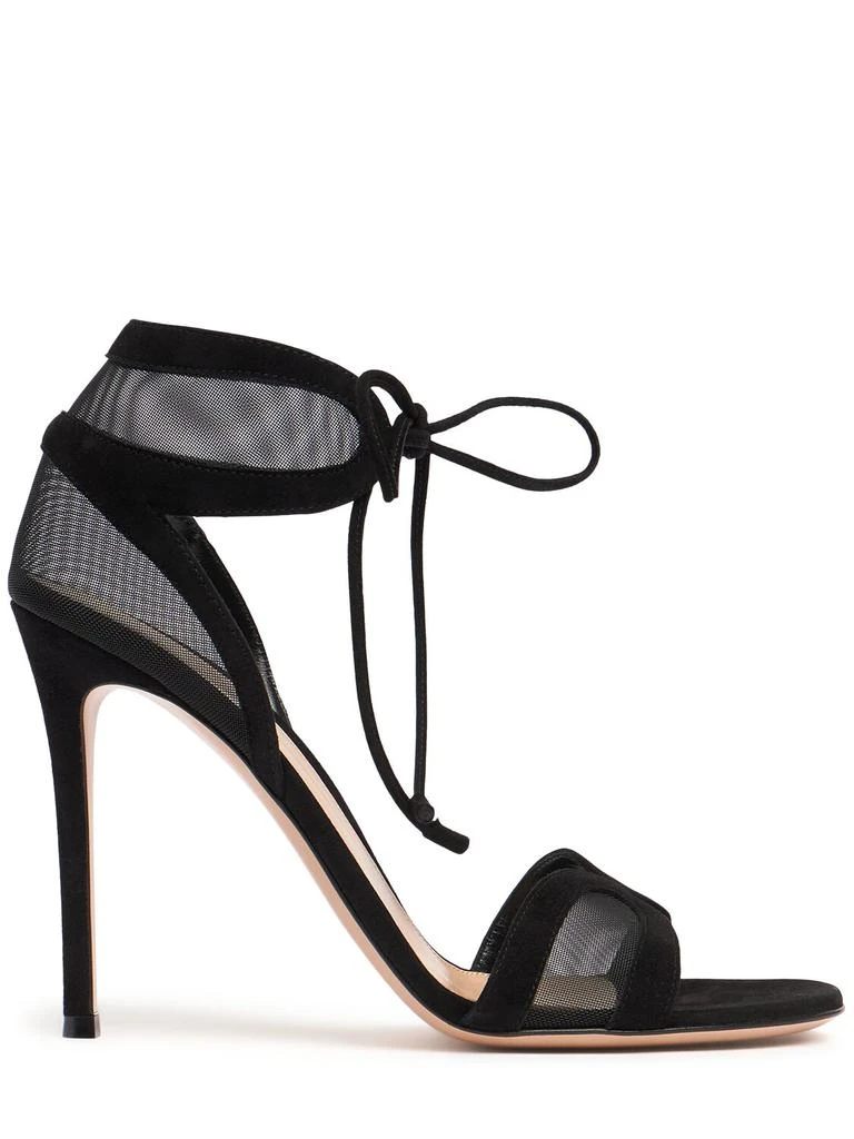 Gianvito Rossi 105mm Falene Suede & Mesh Sandals 1