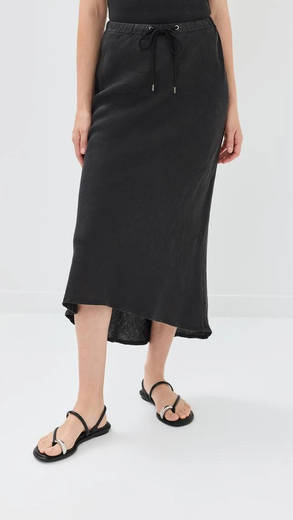 James Perse Bias Cut Linen Drawstring Skirt 1