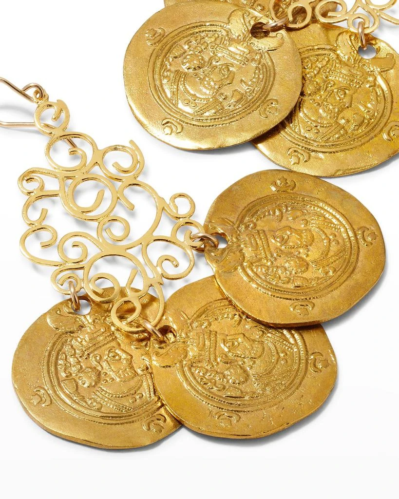 Devon Leigh Gold Coin Chandelier Earrings 3