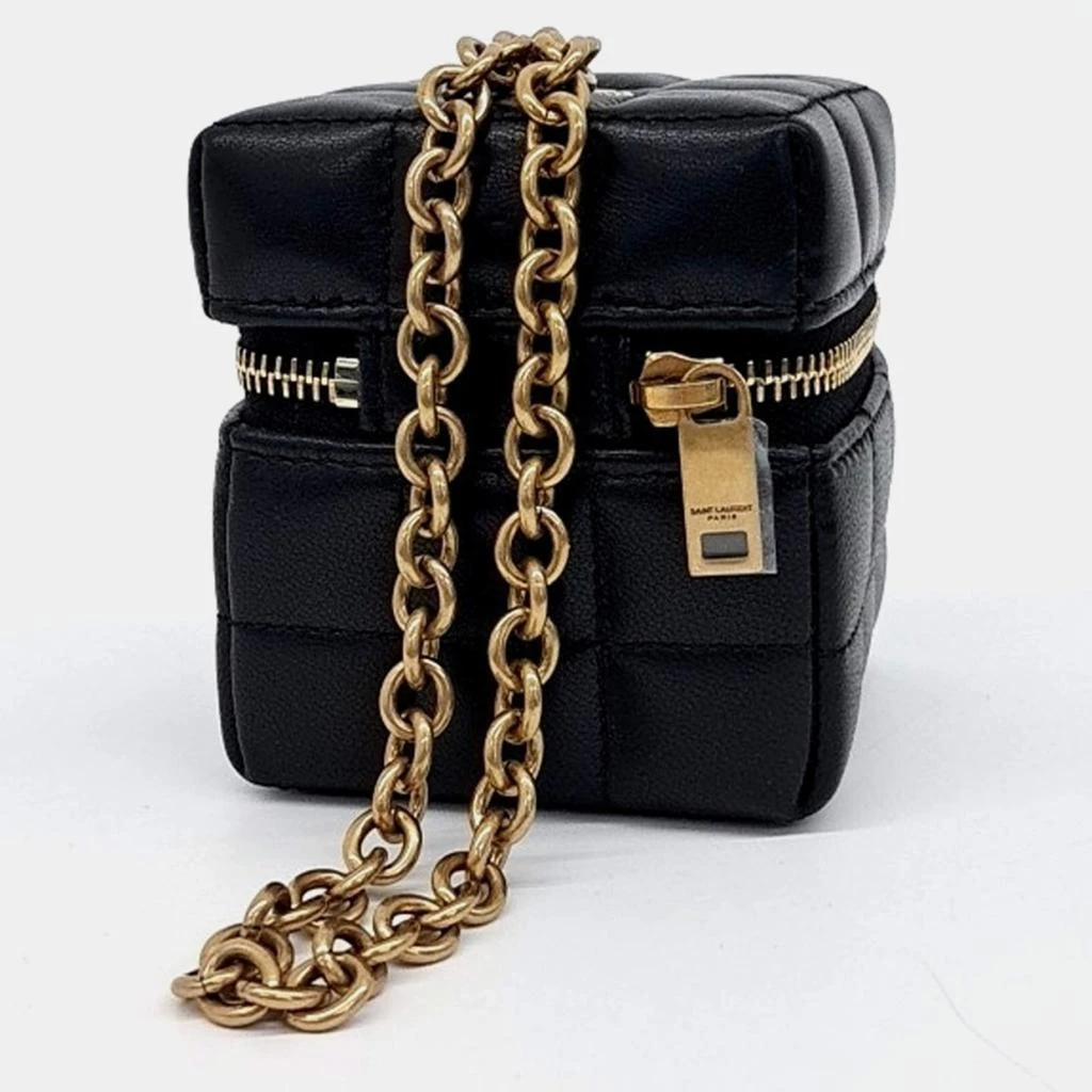 Saint Laurent Paris Saint Laurent Paris Black Leather Cassandra Matelasse Carre Mini Cube bag 2